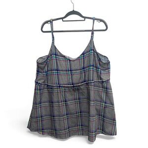 Torrid Women’s Soft Knit Plaid Babydoll Top Size 5 5X Blouse